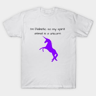 I’m Diabetic So My Spirit Animal Is A Unicorn - Purple T-Shirt